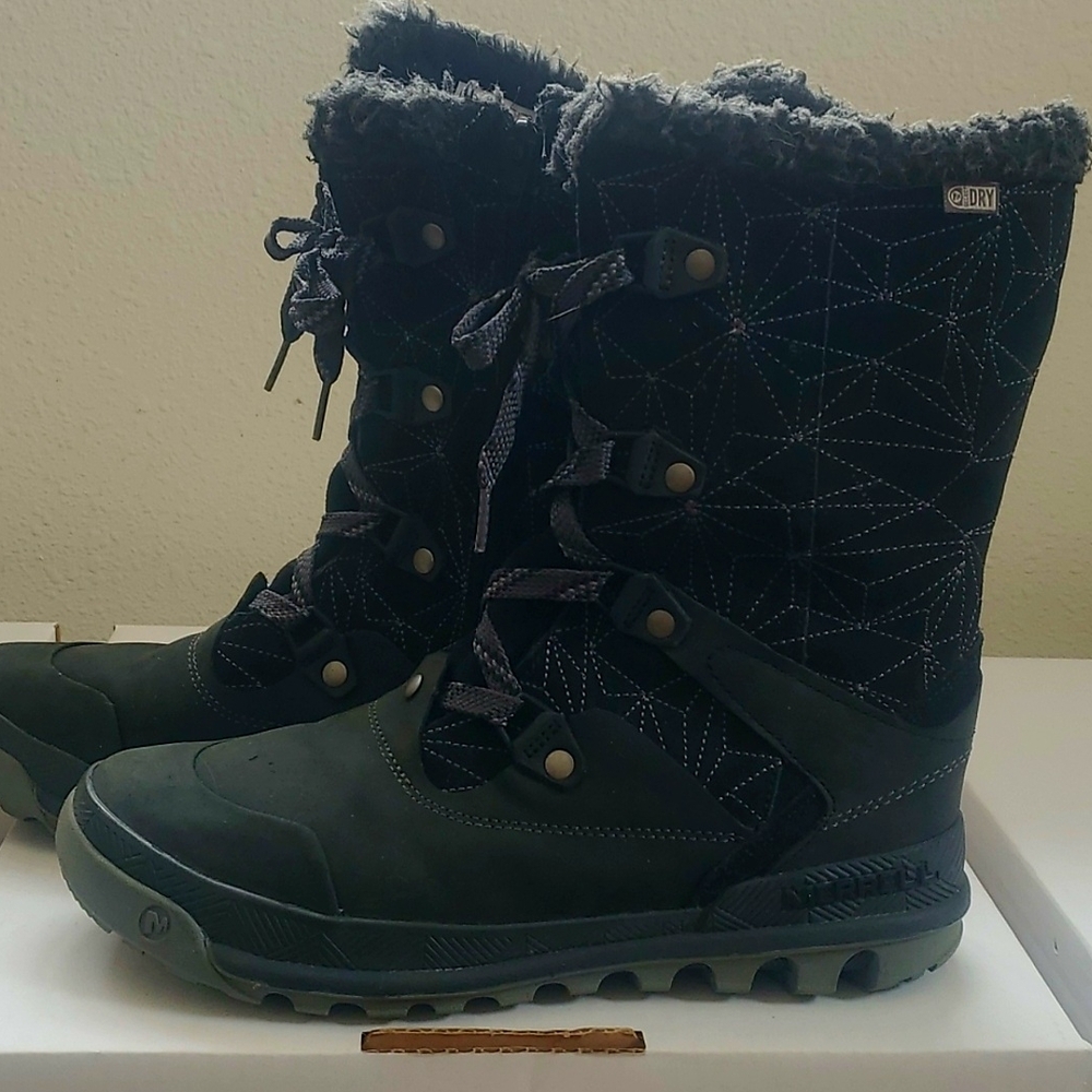 Merrell Silversun Lace Women's Black Winter Boots Size 11